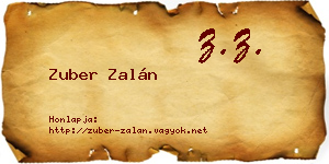 Zuber Zalán névjegykártya